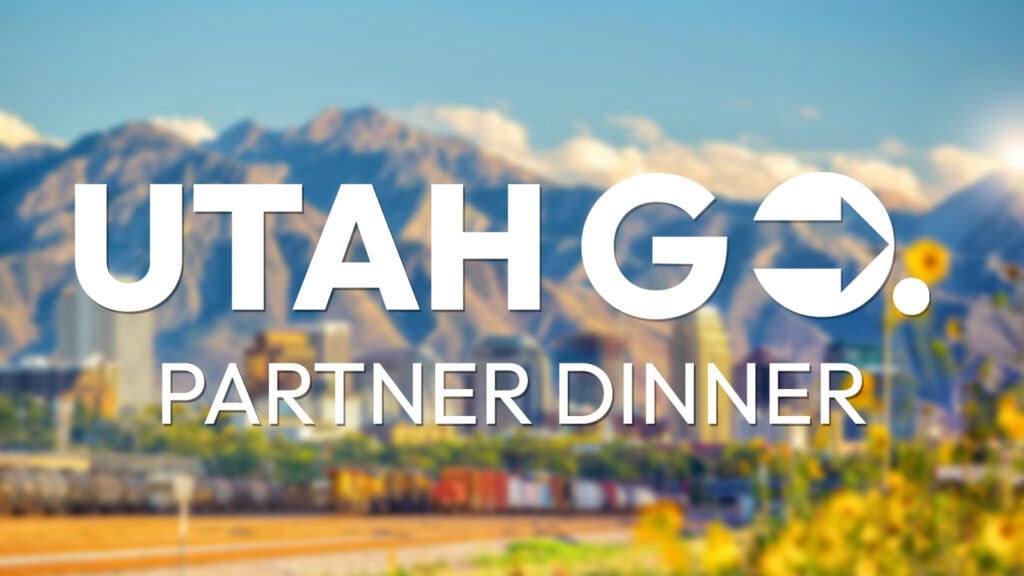 Downtown Salt Lake City skyline cityscape of  Utah in USA at sunset