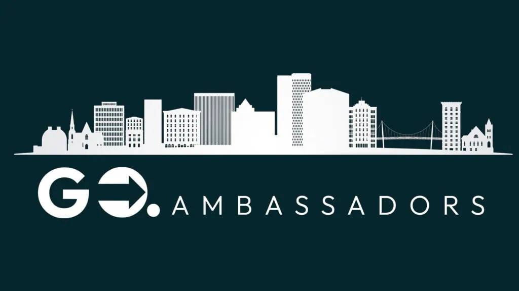 Greenville USA skyline and landmarks silhouette, black and white design, vector illustration.